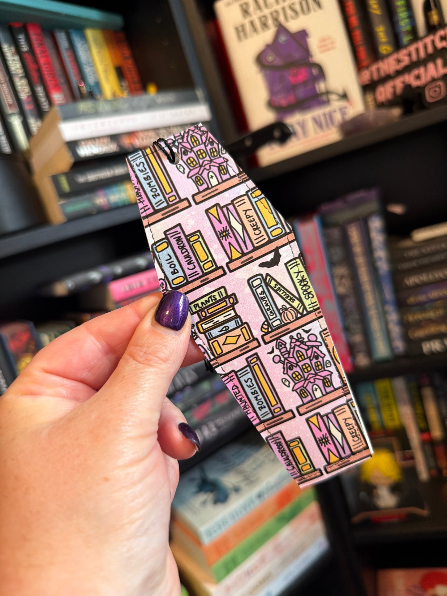 Pastel Bookshelve Coffin Bookmark