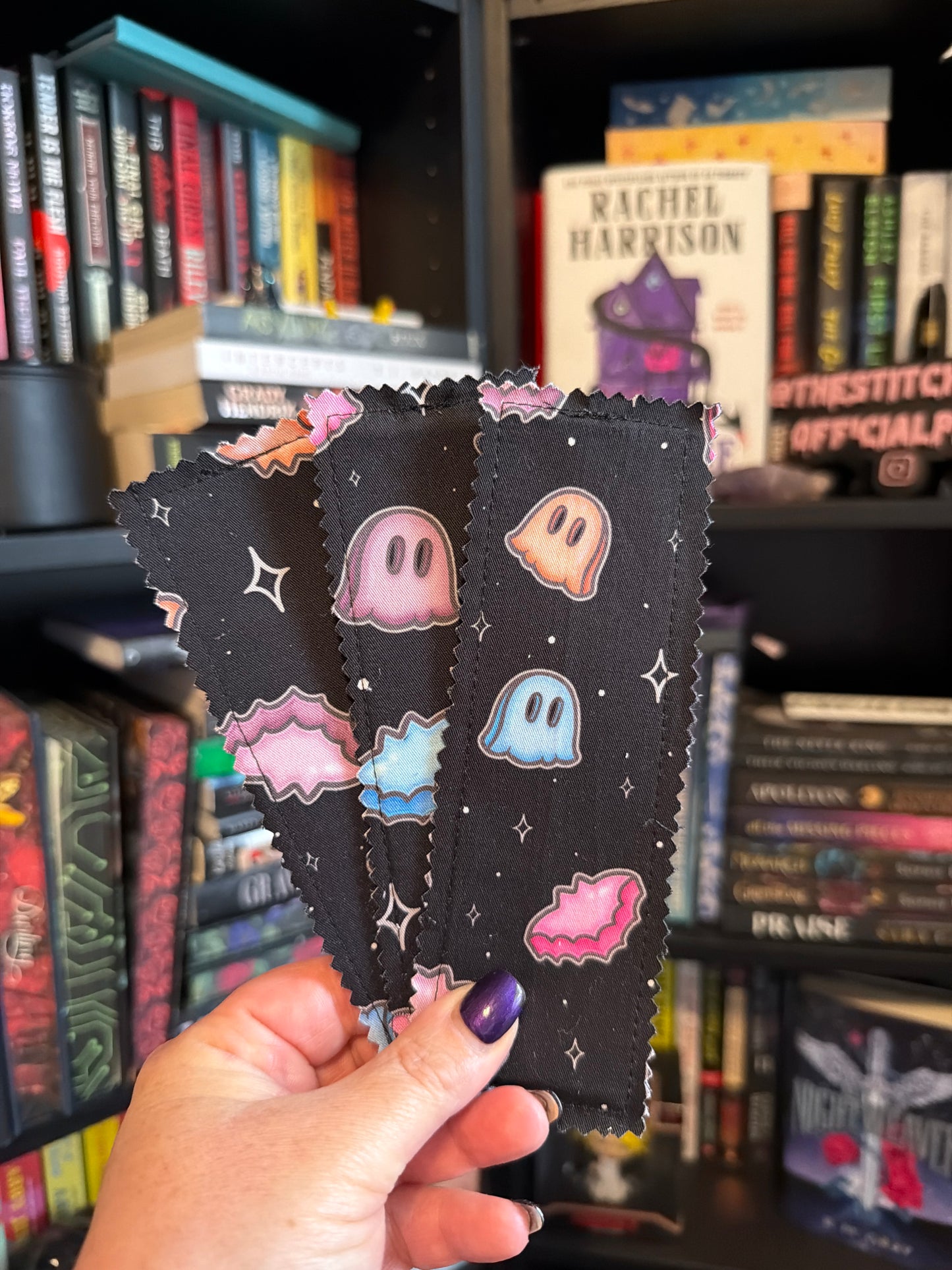 Ghosts & Bats fabric Book Mark
