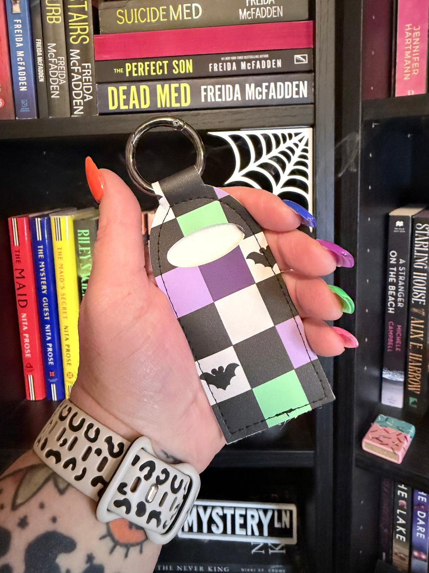 Checkered Bats  Chapstick Keychain
