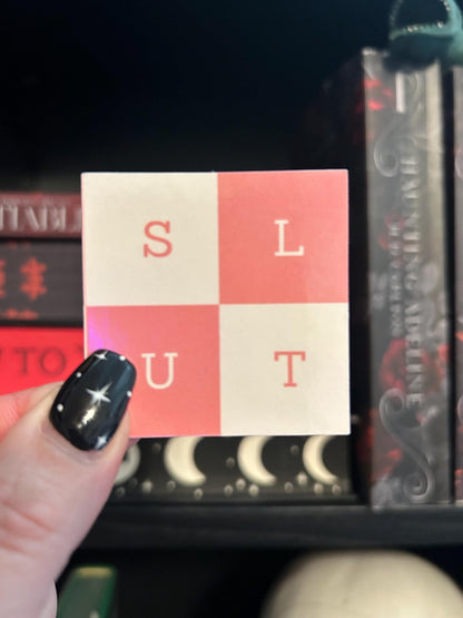Holographic S L U T Sticker 2x2