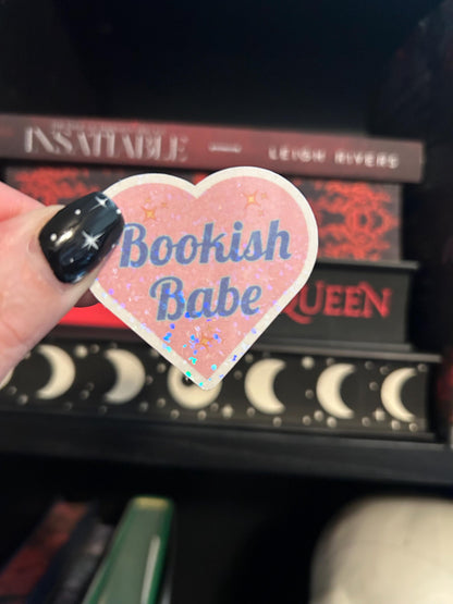 Glitter Bookish Babe Sticker