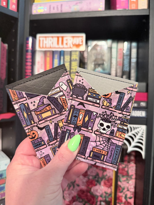 Spooky Bookshelf Gray Backing Card Keeper