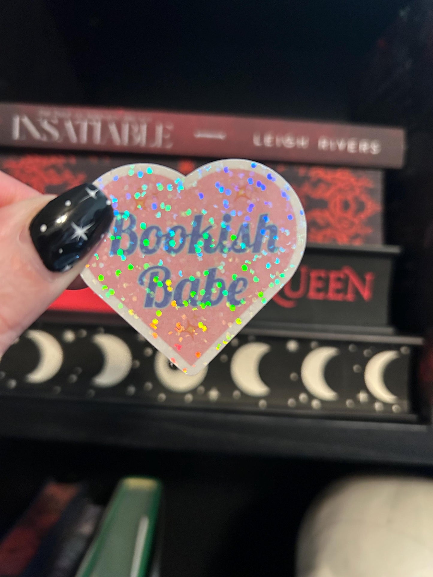 Glitter Bookish Babe Sticker