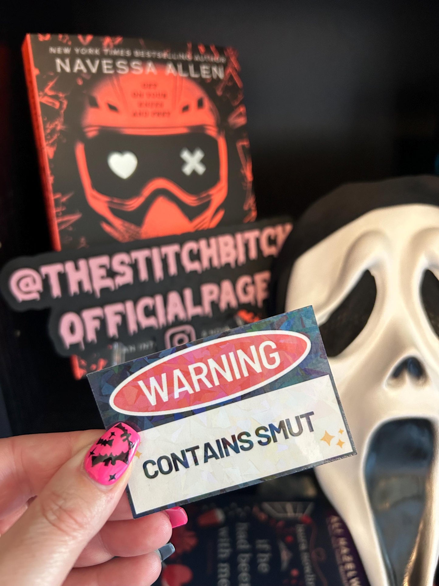 Holographic Warning Contains Smut Sticker