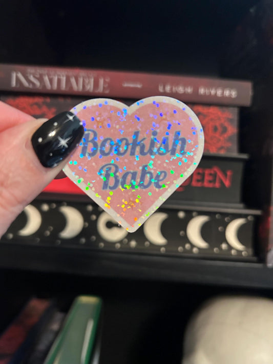 Glitter Bookish Babe Sticker